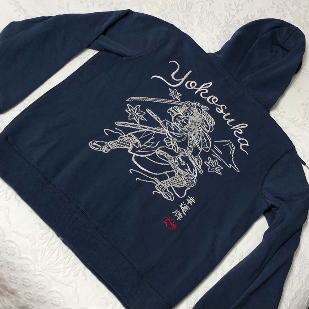 Lucky Brand Hoodie NWOT Jacket Embroidered Yokosuka Sweatshirt Size Small - Picture 6 of 12
